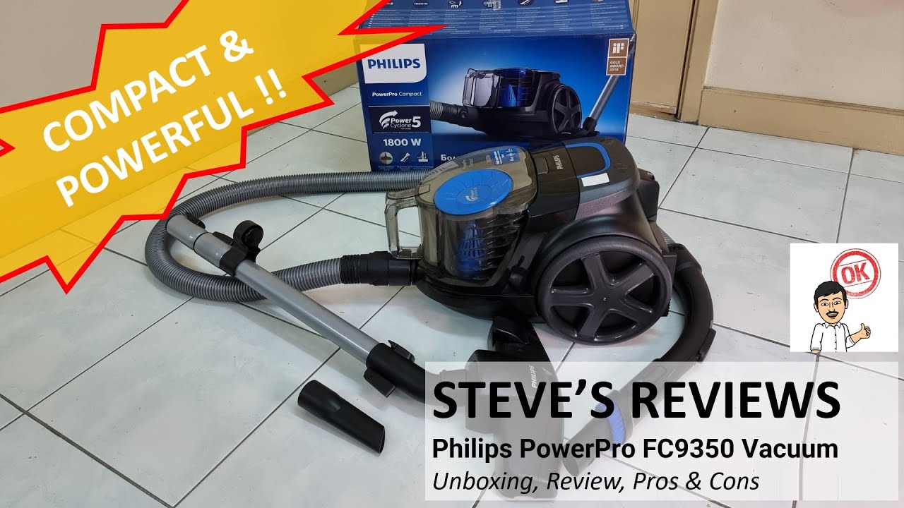 Philips PowerPro Compact FC9350/61 Bagless vacuum cleaner with PowerCyclone 5 Review