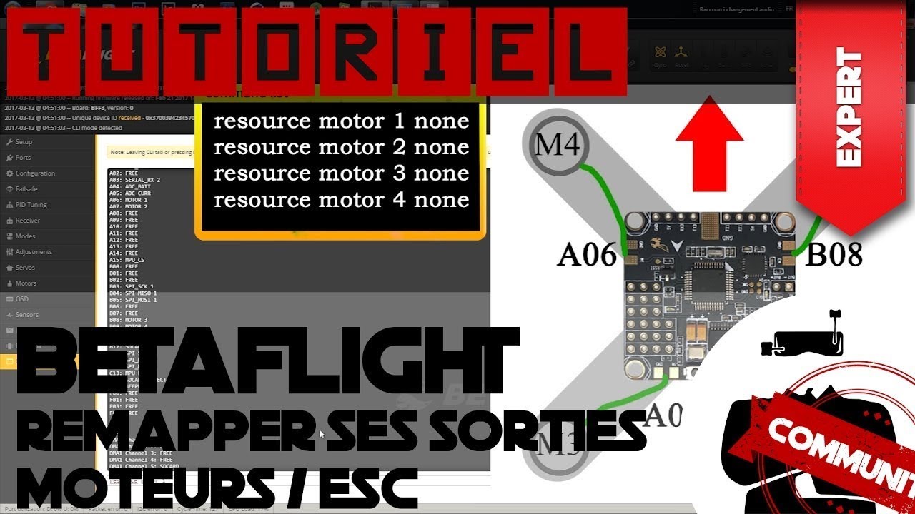 Remaper ses moteurs et ESC sous BetaFlight | Tuto Drone FPV Community