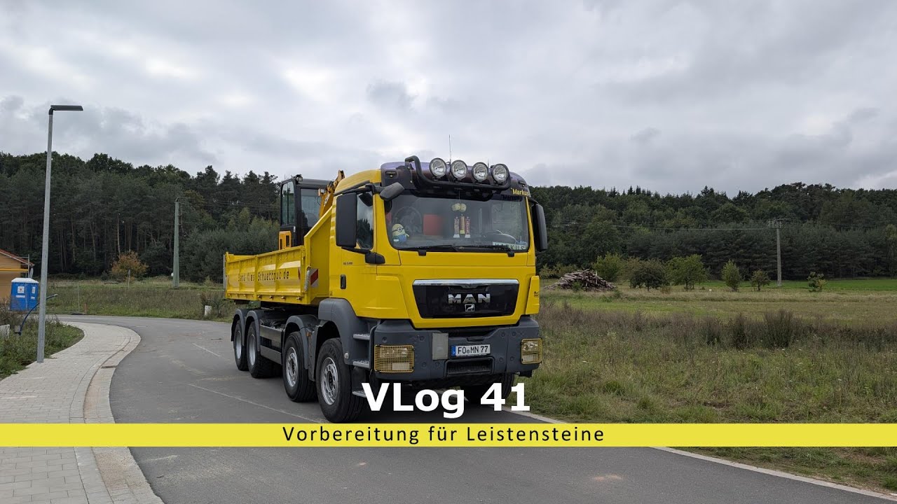 VLog 41 Vorbereitung für Leistensteine mit JCB 19-1 und MANT TGS 35-400 Abrollkipper