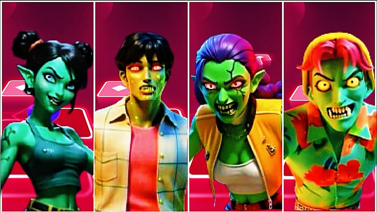 Zombie K-Pop Characters in Tiles Hop | Demon Huntress Girls & Saja Boys Coffin Dance🔥✅