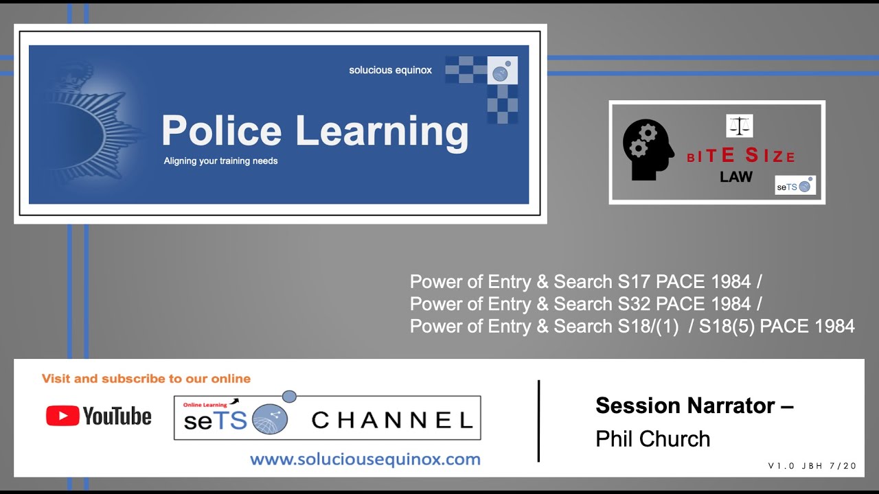 Powers of Entry & Search for Police and PACE 1984