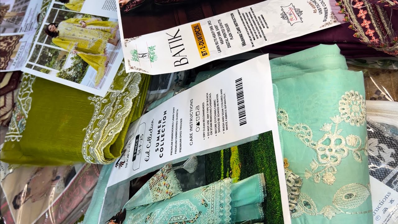 Luxury Lawn Eid Collections started, M series, Noor e Khas, Batik. + printed, 0318-4189631. #fashion