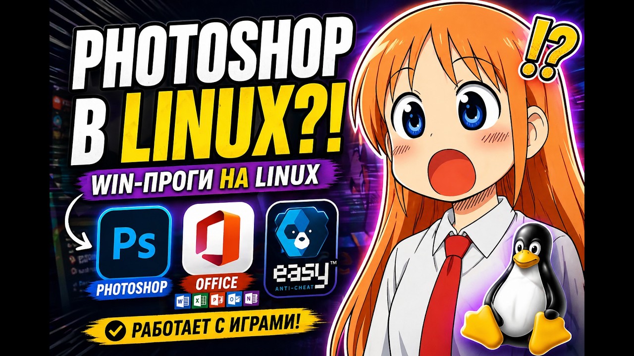 Как запускать ЛЮБЫЕ продукты ADOBE и MICROSOFT в LINUX