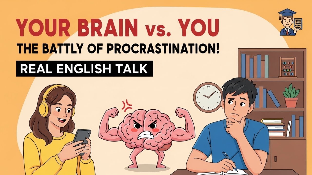 English Speaking Practice: Conversation About Procrastination (A1-B2 Beginner English Podcast)