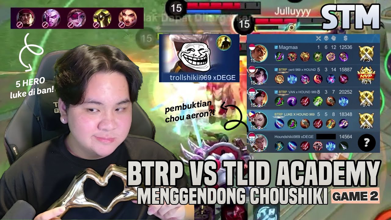STM BTRP VS TLID ACADEMY GAME 2 | 5 LUKE HEROES BAN AGAIN! CHOU AERON'S PROVEN!