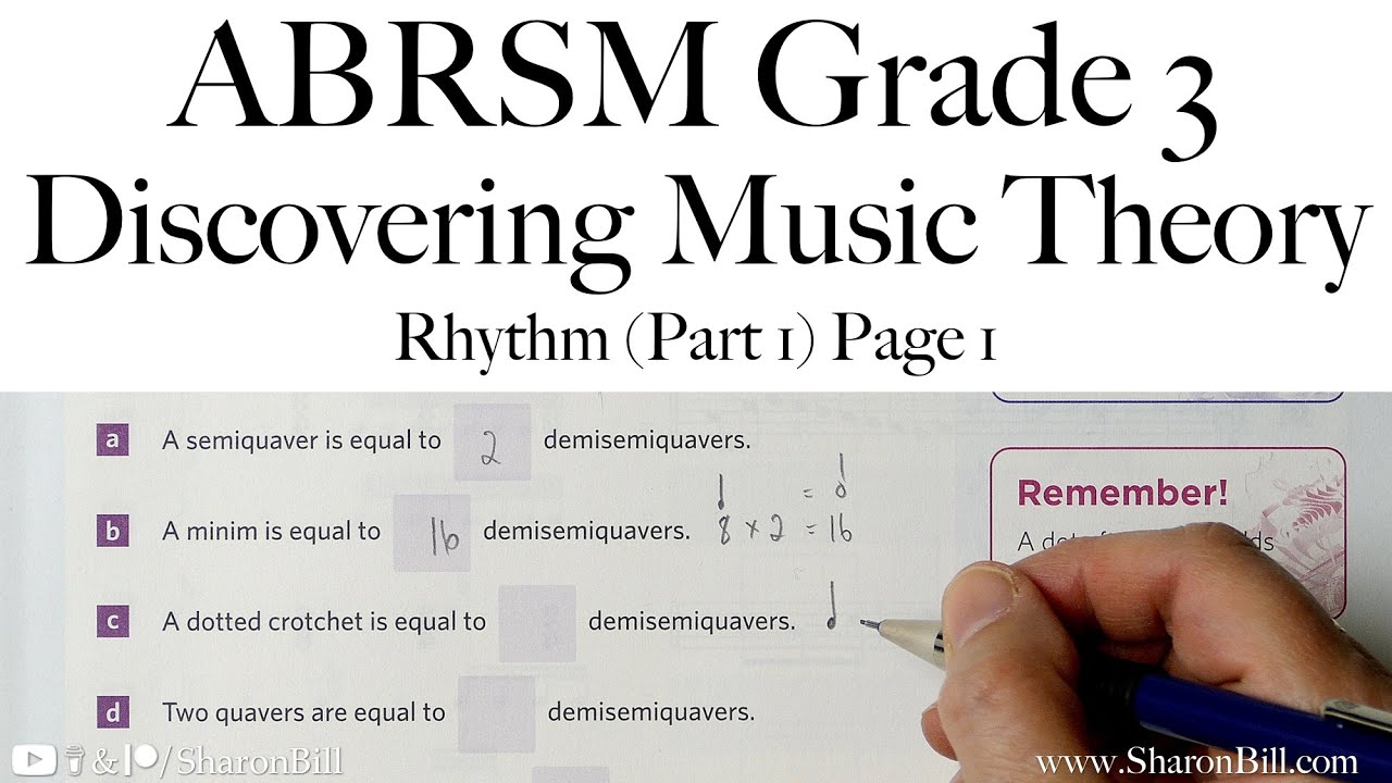 ABRSM Discovering Music Theory Grade 3 Rhythm (Part 1) Page 1 with Sharon Bill