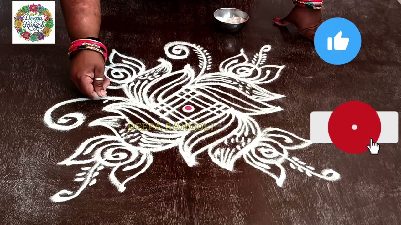 5x1 Dots Daily Use Rangoli | New Latest Design Rangoli | Easy Muggulu | Beutiful Kolam | Daily Mugu