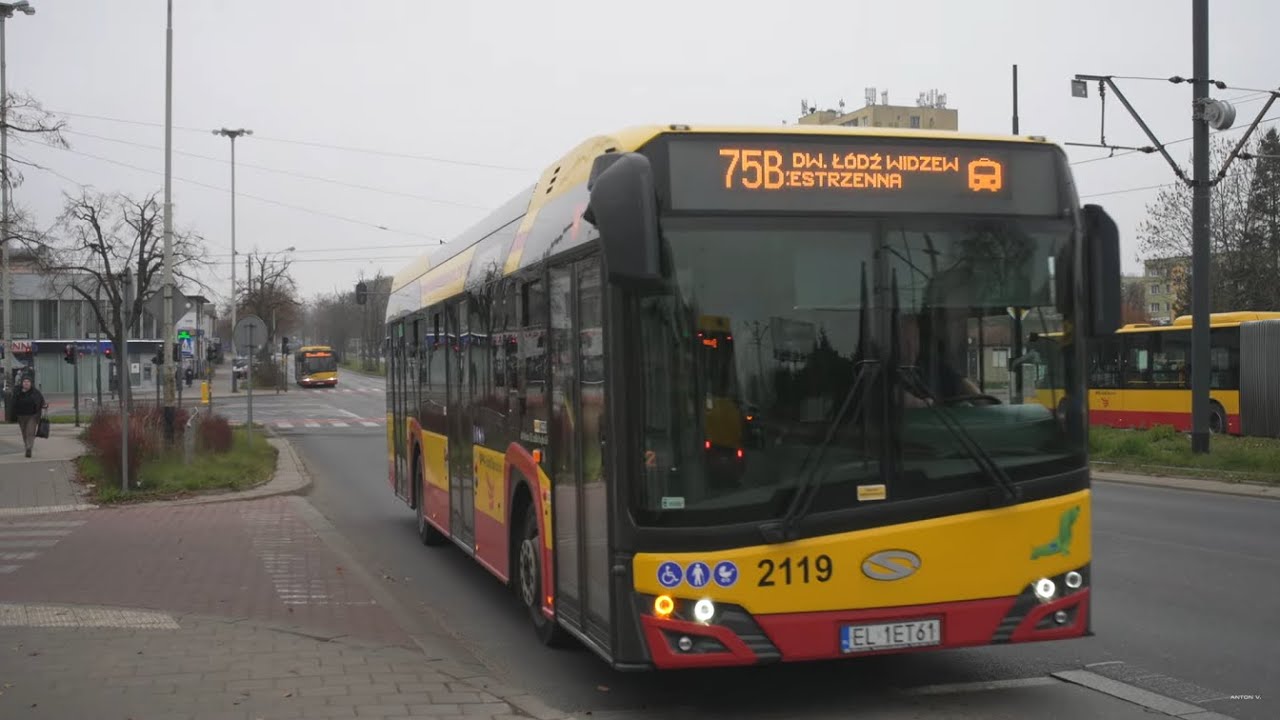 Poland, Dworzec PKP Łódź Widzew, bus 75B ride from Chojny Kurczaki to Dworzec PKP Łódź Widzew