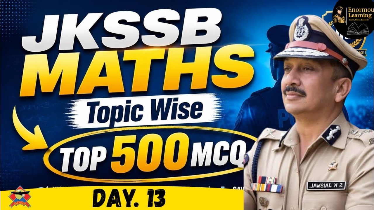 JK Police Math Class 2026 // JKP Maths Topic Wise / JKP Math MCQ #jkssb