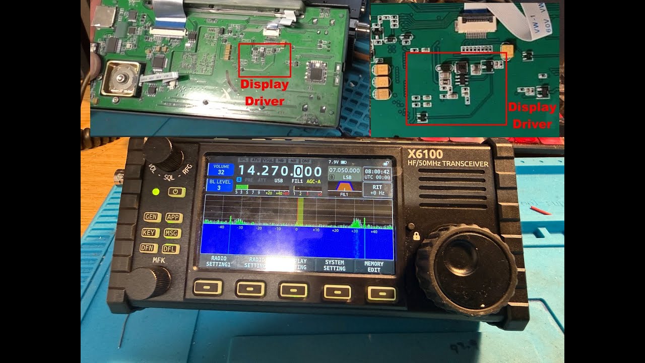 Xiegu X6100 Неисправная схема драйвера ЖК-панели JLT4013A, нет изображения