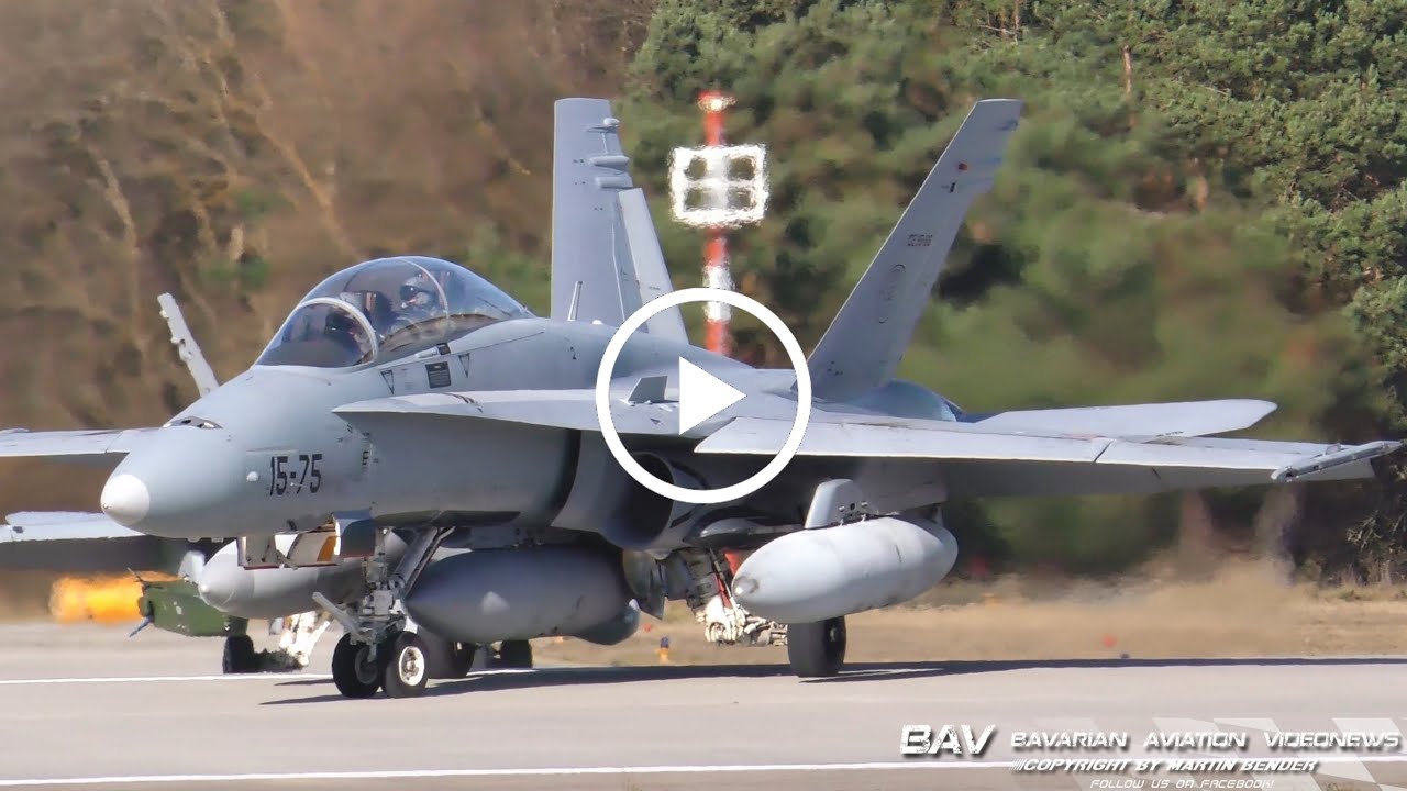 McDonnell Douglas EF-18BM /-M Hornet - Spanish Air Force - takeoff at Manching Air Base