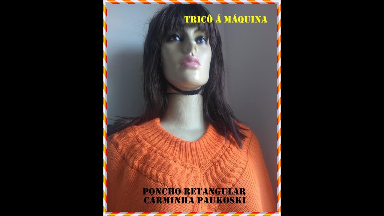 Poncho com trança candelabro dois retângulos! Lindo demais