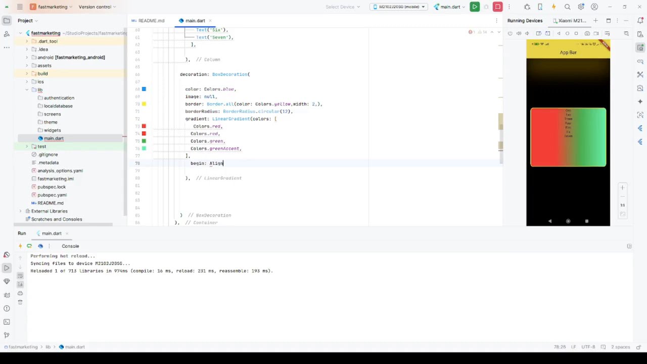 Flutter Linear Gradient Colors Begin End Stops