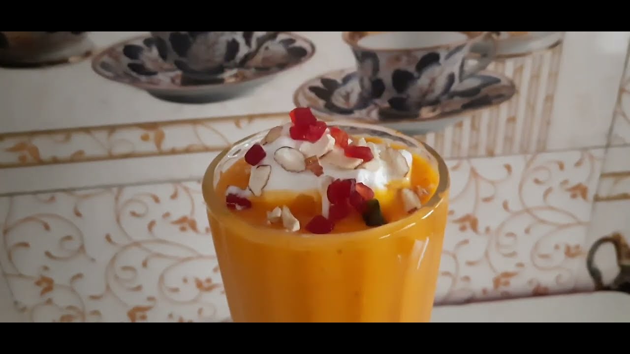 मैंगो शेक-मैंगो मिल्क शेक-मैंगो स्मूथी-Mango Milkshake Recipe In Hindi-Mango shake-Mango Smoothie