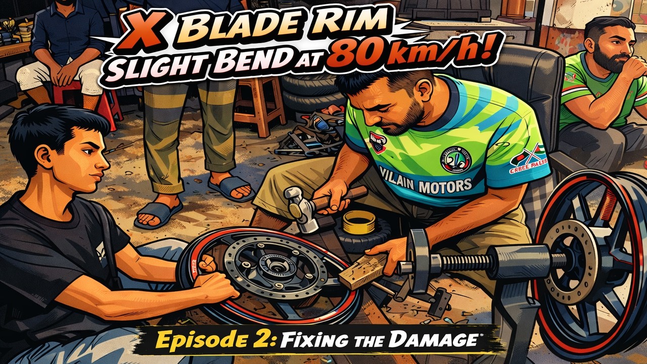 Honda X-Blade Rim Slight Bend at 80 km/h | Episode 2: Fixing The Damage! | Travelogue By Sydul Alam