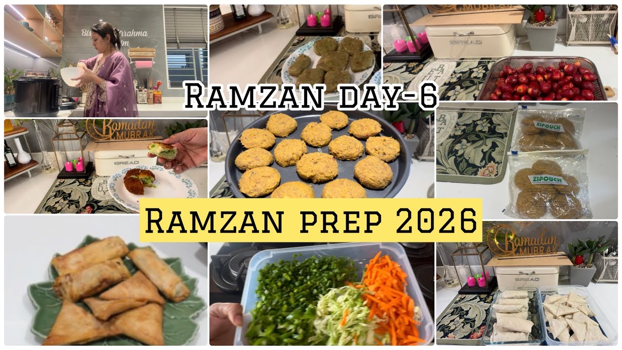 Ramzan Preparation Day 6 | 7 Days Chicken Food Prep | Samosa, Rolls, Cheese Balls | Iftar Prep 2026	