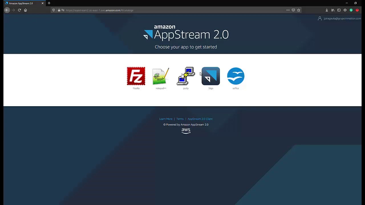 Oficina Remota Parte 3  - Como funciona AWS appstream 2 0 desde el usuario