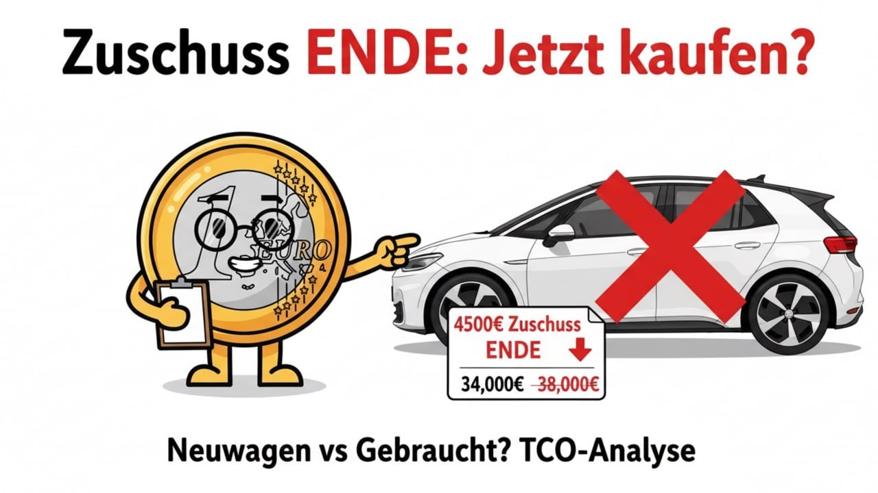 Elektroauto Zuschuss Ende 2025: Jetzt kaufen oder Gebrauchtwagen? TCO Vergleich
