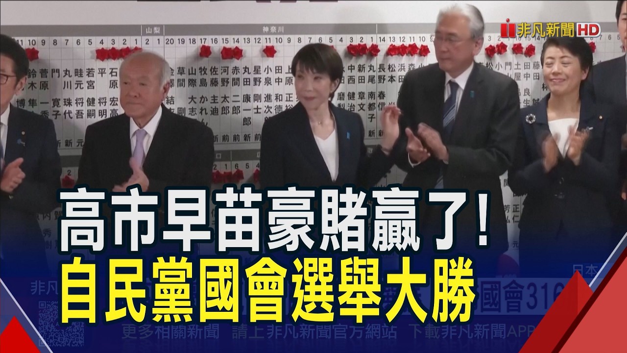 高市豪賭贏了! 國會大選自民黨壓倒性勝利 擁日本國會2/3席位 在野聯盟慘敗!  川普:很榮幸替高市背書｜非凡財經新聞｜20260209