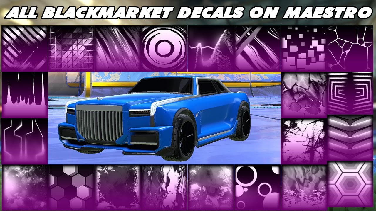 All Black Market Decals On Maestro - Rocket League Showcase