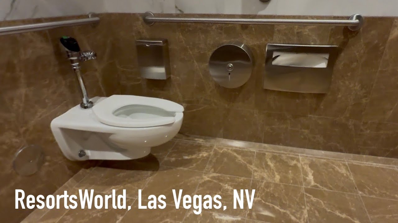 Women’s & All Gender Restroom Tour | Kohler Kingston Ultra Toilet Flush | ResortsWorld Las Vegas NV 