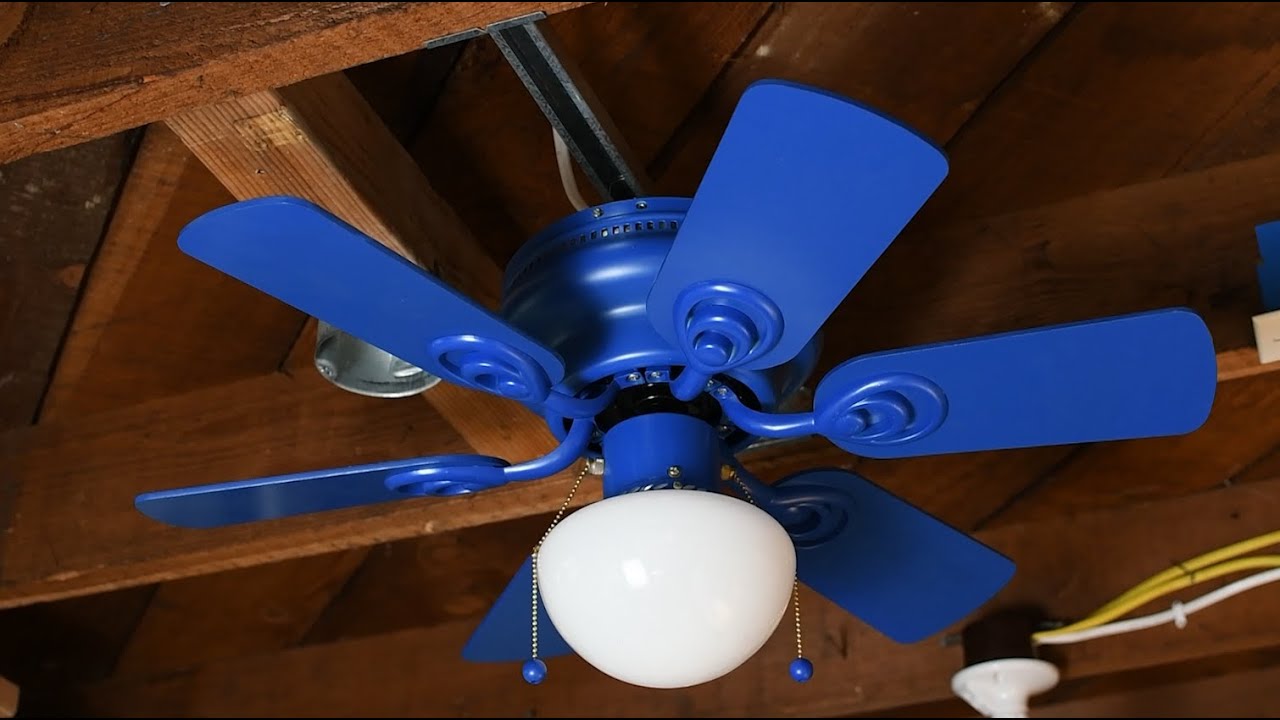 [Blue Blades] Windsor and Browne Studio Collection Rainbow Hugger Ceiling Fan
