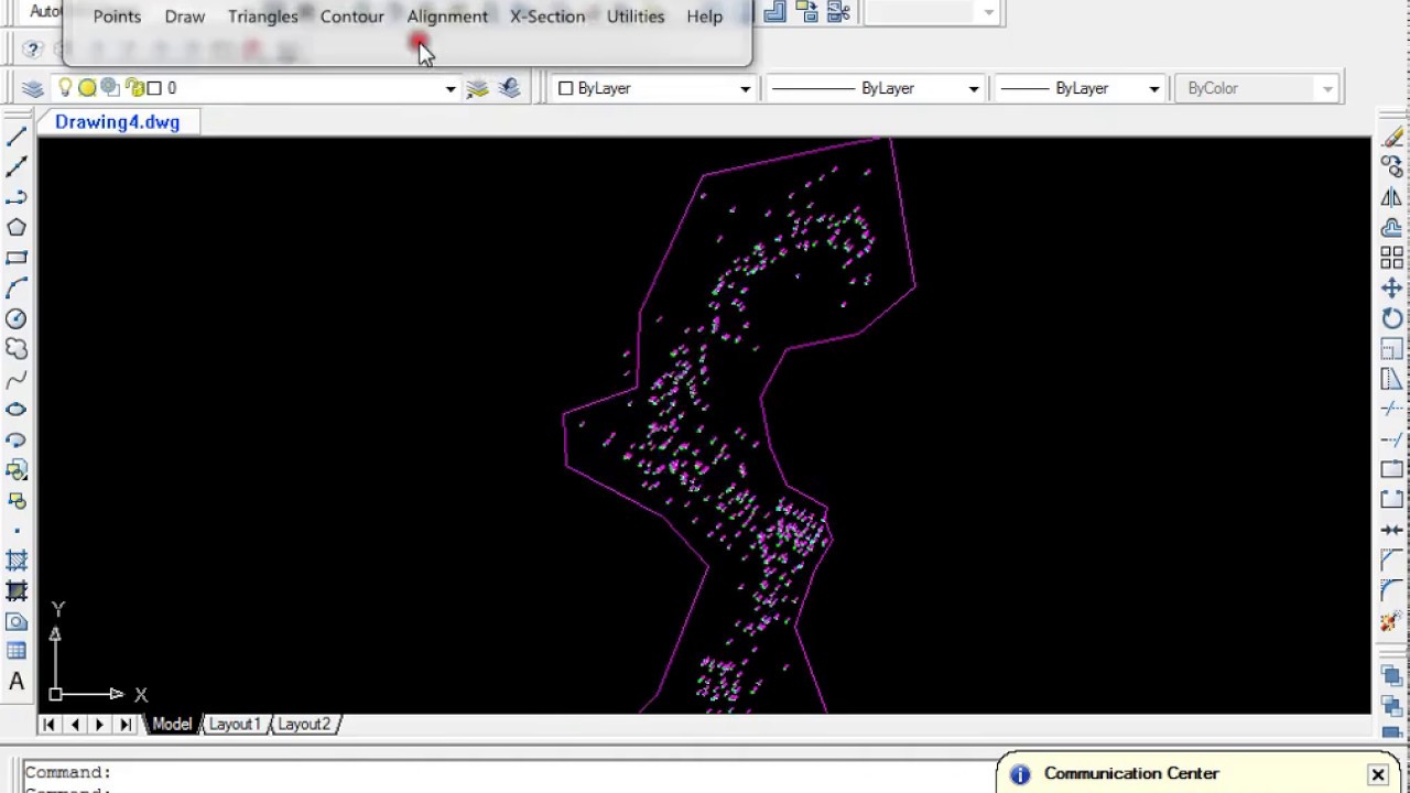 Tutorial 1: SW DTM  Draw Contour from surveyed points in autoCAD