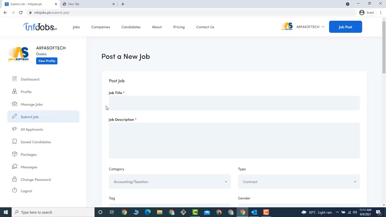 Walk Through Video Of Infojobs.pk (Job Posting)