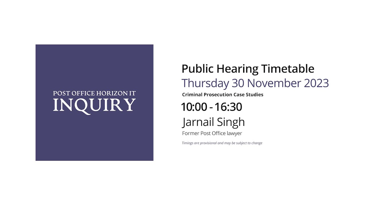 Jarnail Singh - Day 92 PM (30  November 2023) - Post Office Horizon IT Inquiry