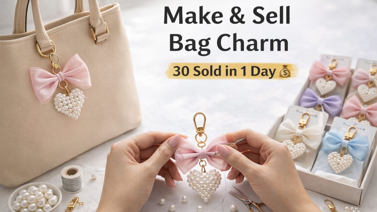 Make & Sell Bag Charms | 30 Sold in 1 Day 💸 Profitable Small Craft Business Idea