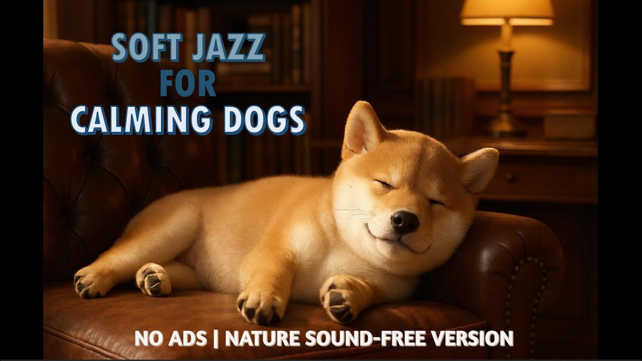 No Ads | 6-Hour Soft Jazz for Dogs 🐶🎵 | Effective for Calming Anxious or Stressed Dogs