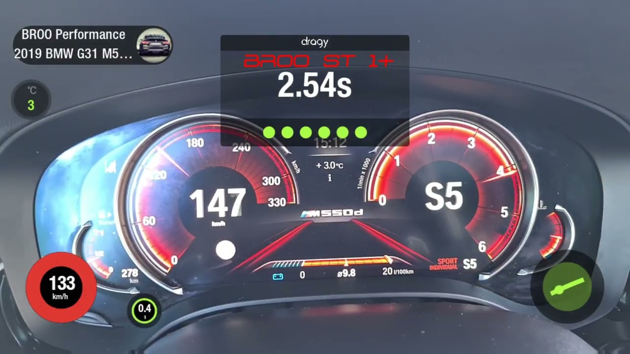 BMW G31 BP M550d BROO ST1+ 515Ps 865Nm 100-200 Dragy