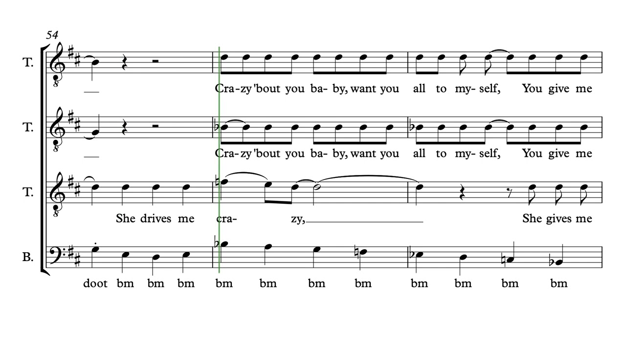 crazy little thing called love TTBB BASS I