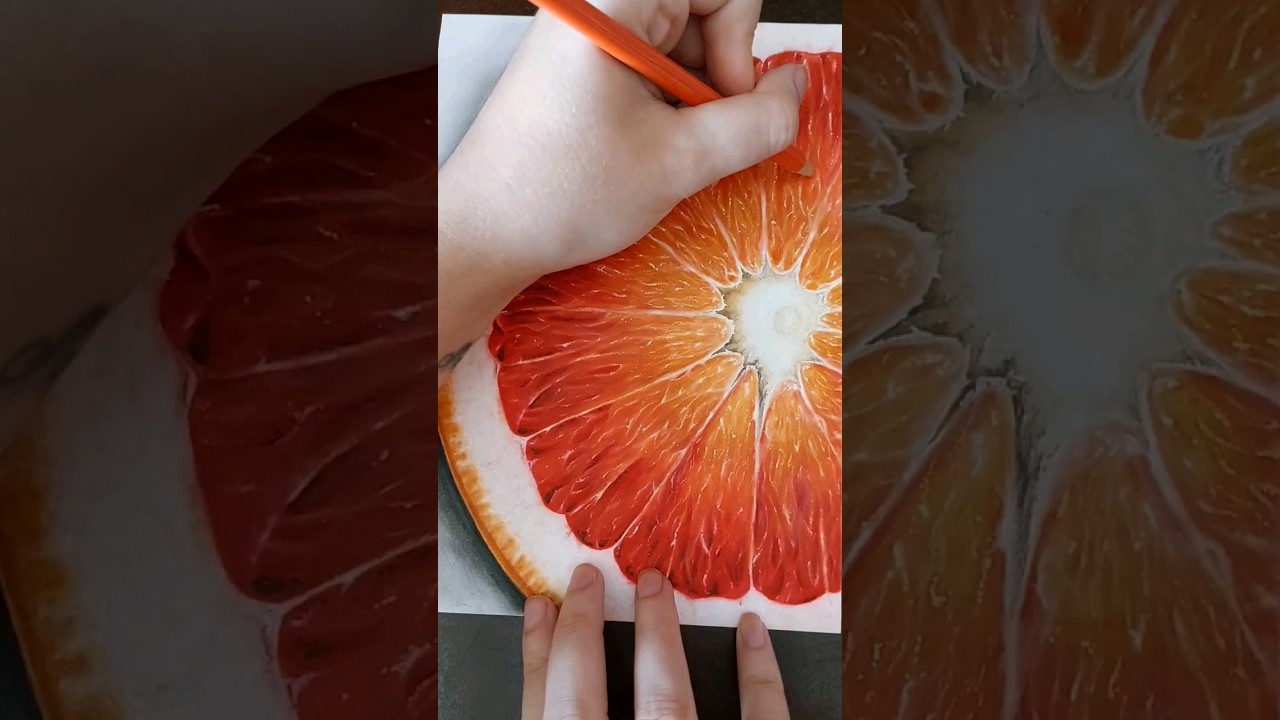 disegno un' arancia #disegno #drawing#realisticdrawing#autumn#autunno#arancia#orange#fruit#frutta