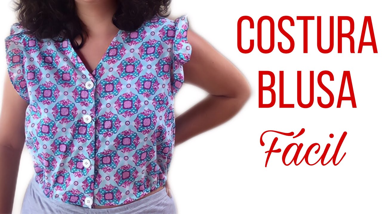 Costura de blusa com botões na frente