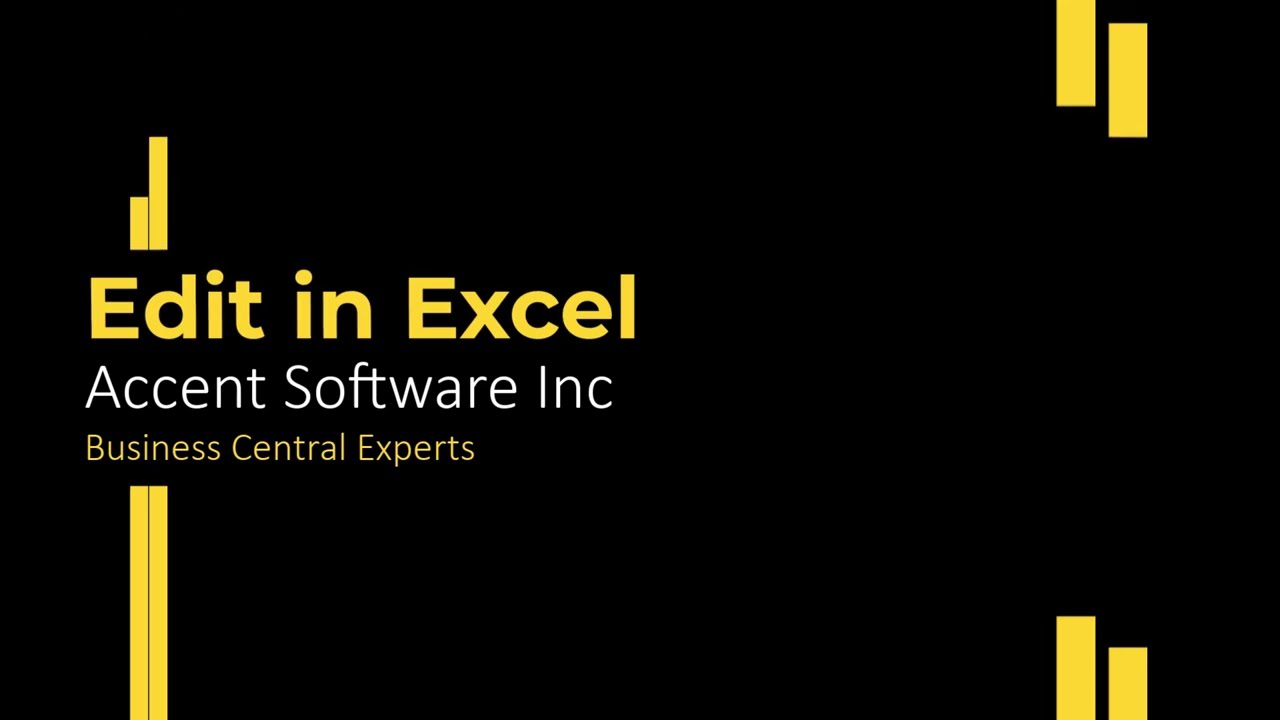 Microsoft Dynamics 365 Business Central - Edit in Excel