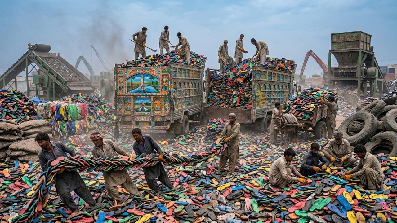 Amazing Recycling Process of Waste Shoes into New Footwear | Recycling Factory