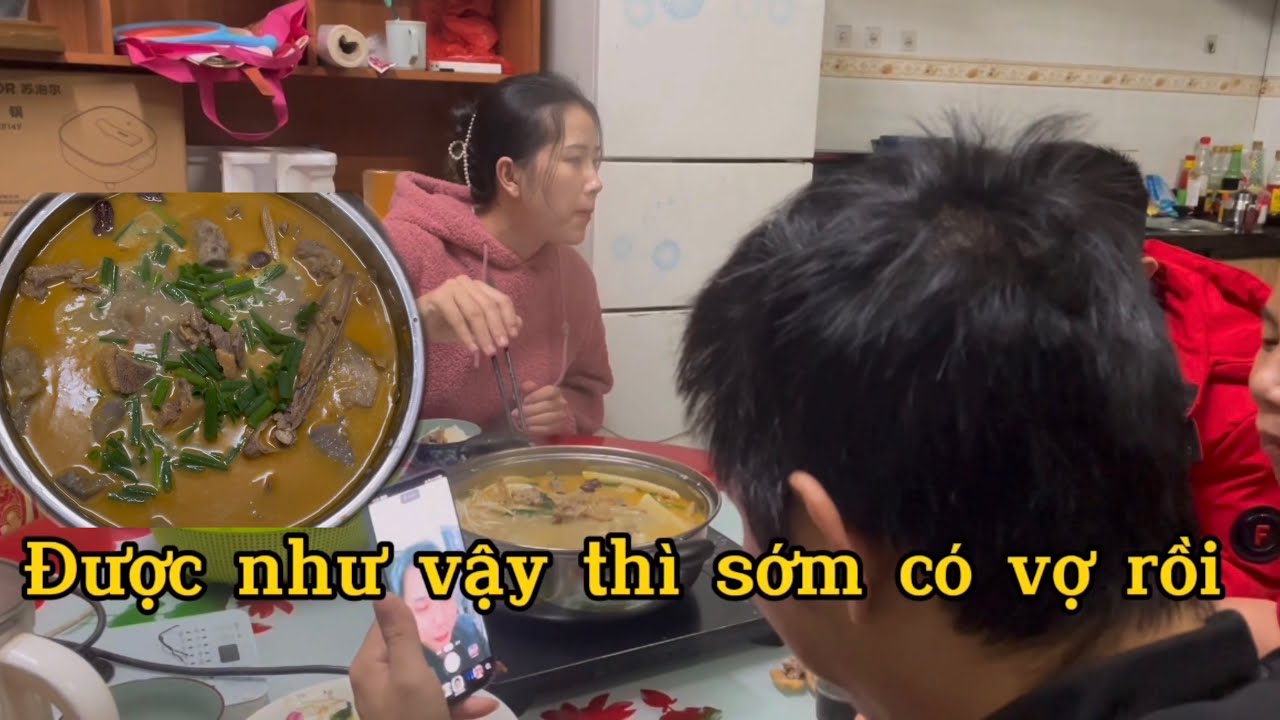 Dâu Việt nấu NỒI LẨU CHAO ĐÚNG VỊ VIỆT NAM ăn cùng NHÀ CHỒNG TRUNG QUỐC và cái kết SẠCH NỒI .CSTQ