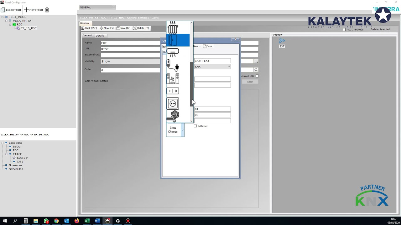KNX Touch Panel Config INTERRA Domotique Maroc شرح ضوموتيك بالدرجة