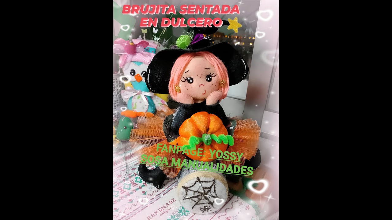 BRUJITA EN FIELTRO SENTADA EN FRASCO RECICLADO,TUTORIAL 1 #tutorialesgratis #fieltro #diy #felt