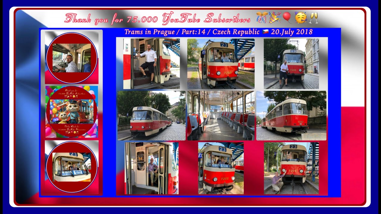 Tram line 23 / Trams in Prague / Part:14 / Czech Republic, 2018 / Thank you for 75.000 Subscribers