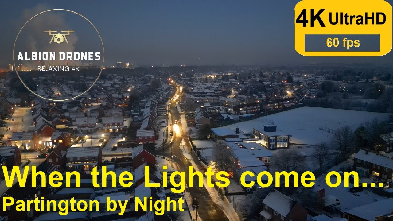 When the Lights come on... Partington, January 2025 - DJI MINI3 Pro 4K