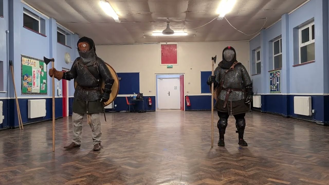Armored Dane Axe - Sparring in Full War Gear | Viking Martial Arts | Early Medieval HEMA