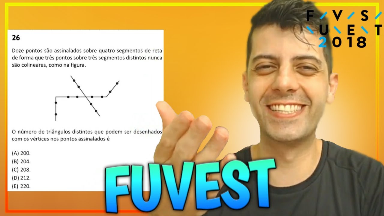 FUVEST 2018 - Q26 Mat - Doze pontos são assinalados sobre quatro segmentos de reta