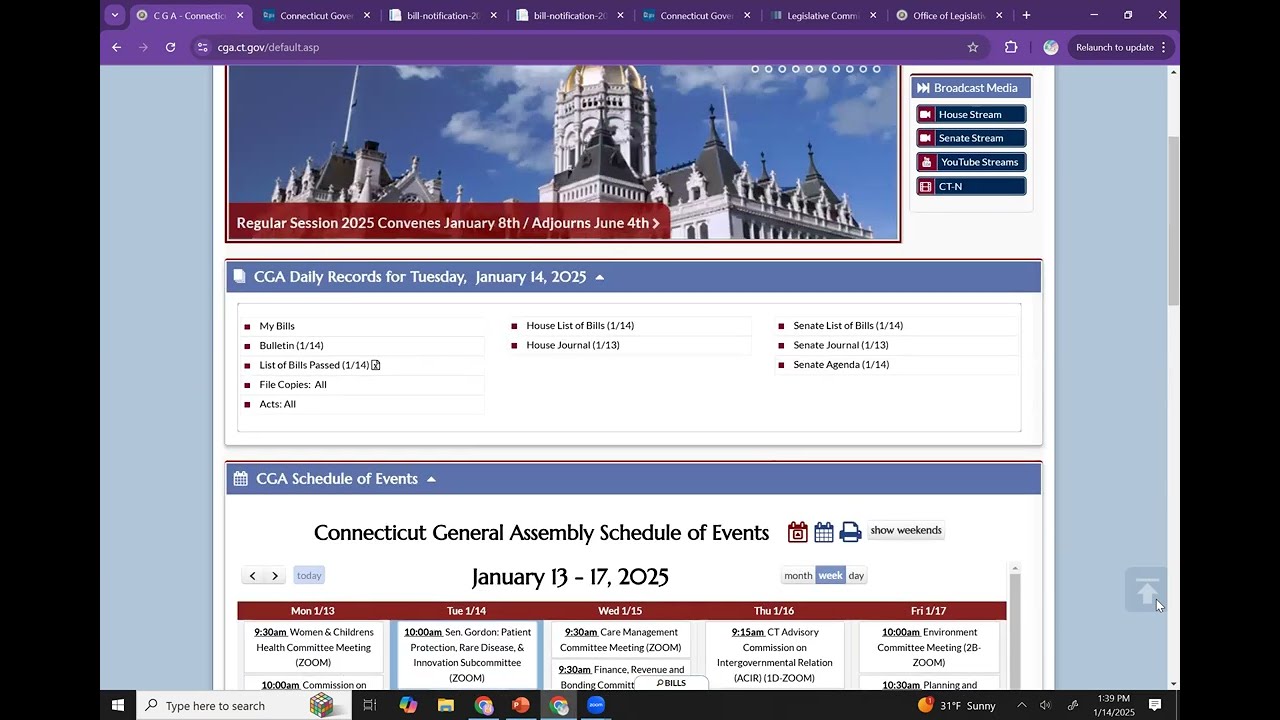 How to use the Connecticut General Assembly's Website and Bill Tracking Tools