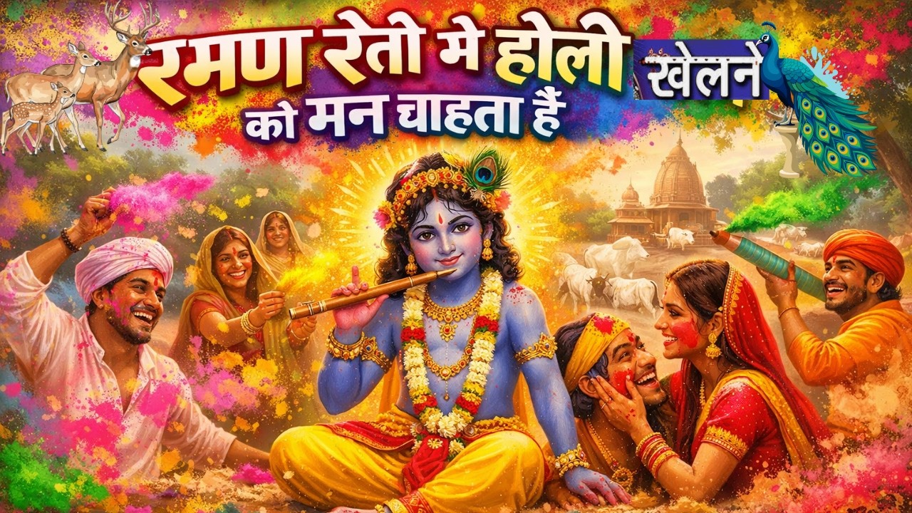 रमण रेती में होली खेलने को मन चाहता है, कान्हा की उस मिट्टी में मिलने को मन चाहता है| Krishna Bhajan