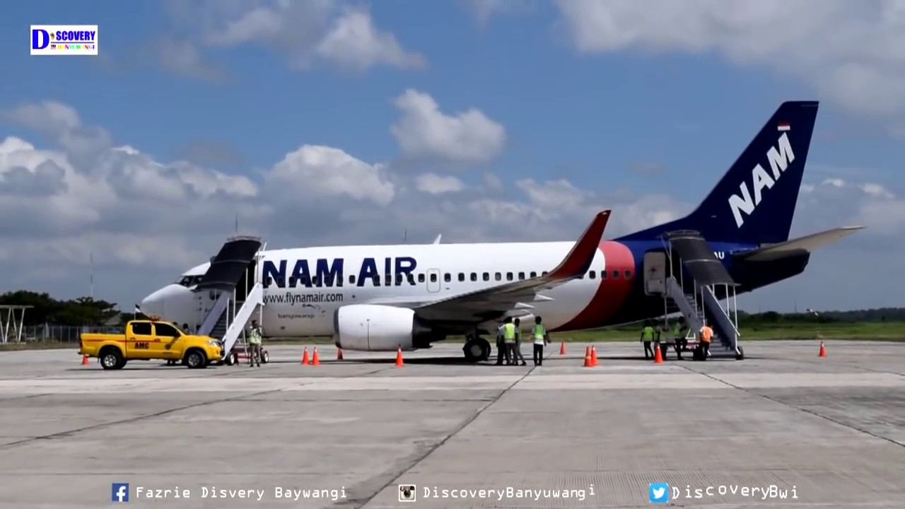 Penerbangan Perdana Banyuwangi Jakarta  Maskapai Nam Air di Bandara Blimbingsari