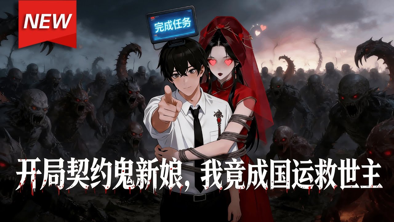 MULTISUB📢新番上线《开局契约鬼新娘，我竟成国运救世主》第1~96集丨诡异游戏降临，陈言进入恐怖副本，凭借专属金手指，化解红衣厉鬼怨气，与其结缘获最强守护，在副本如鱼得水！#破晓动漫社