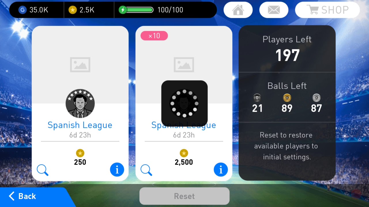 BLACK BALL BUG IN 2.5K SPANISH LEAGUE PACK OPENING