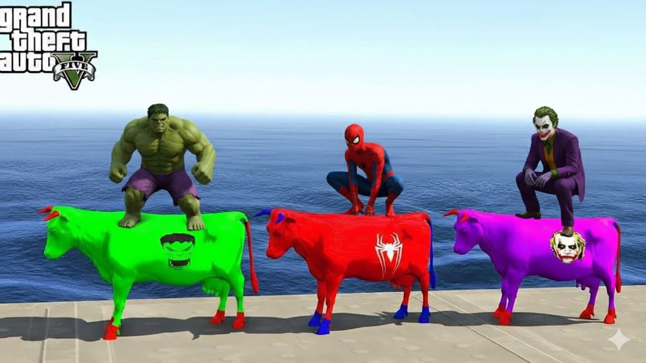 PRO 5 SPIDER-MAN TEAM Surprise Horse With Dancing In Car Ride Chase | Dance Party Spiderman Game